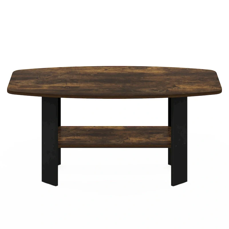 Simple Design Coffee Table – Amber Pine/Black & White, Seats 1