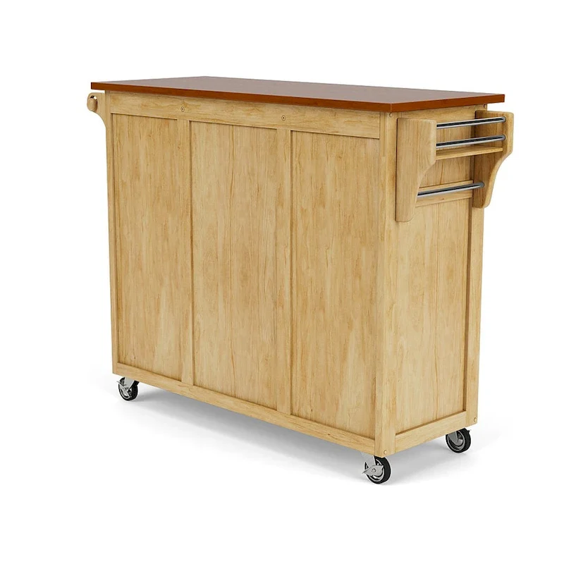 Copper Grove Puff Island Natural Finish 4-drawer Kitchen Cart