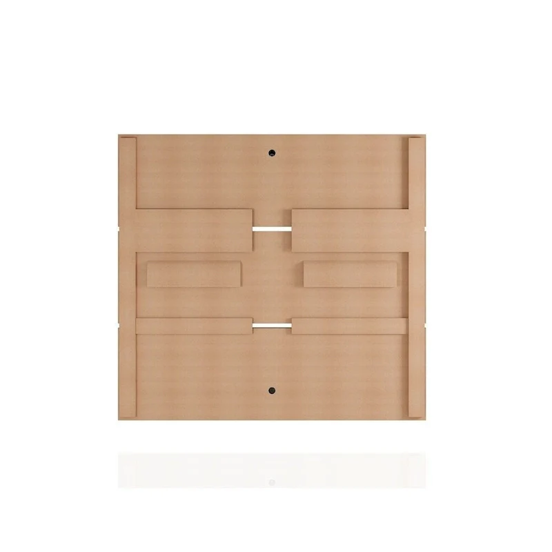 Wall-Mounted Entertainment Center with Shelves - Brown Wood