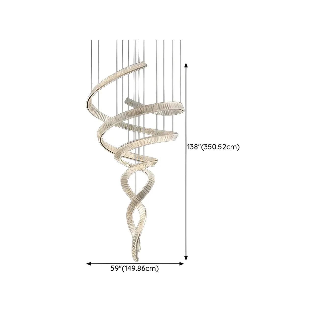 Modern Artistic Spiral Crystal Linear LED Chandelier Dimmable