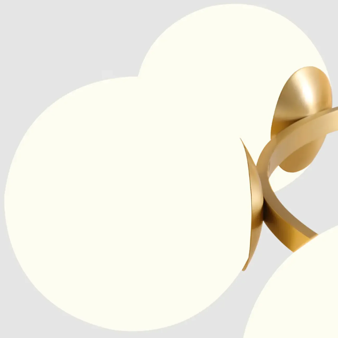 Modern Gold Loop Globe Glass Semi Flush Ceiling Light