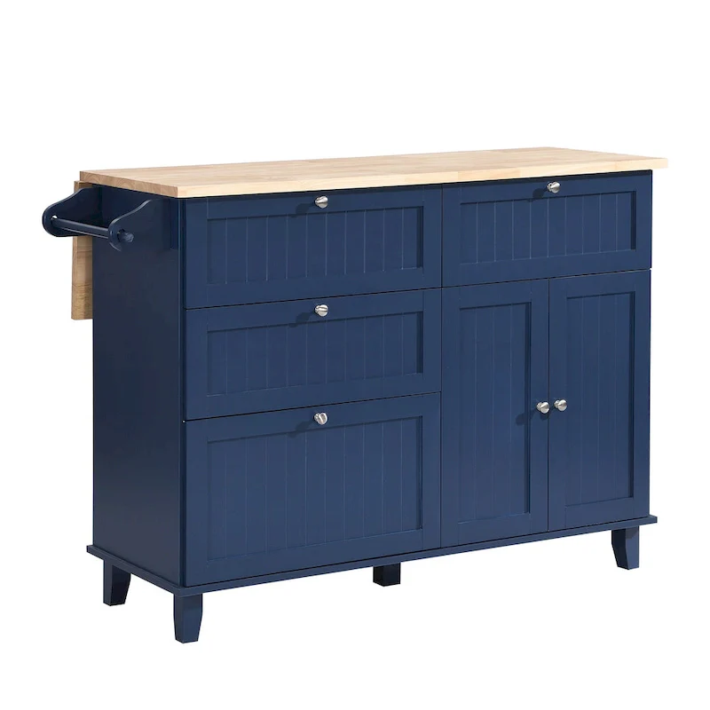 Topmax Farmhouse Kitchen Island Set With Drop Leaf And 2 Seatings