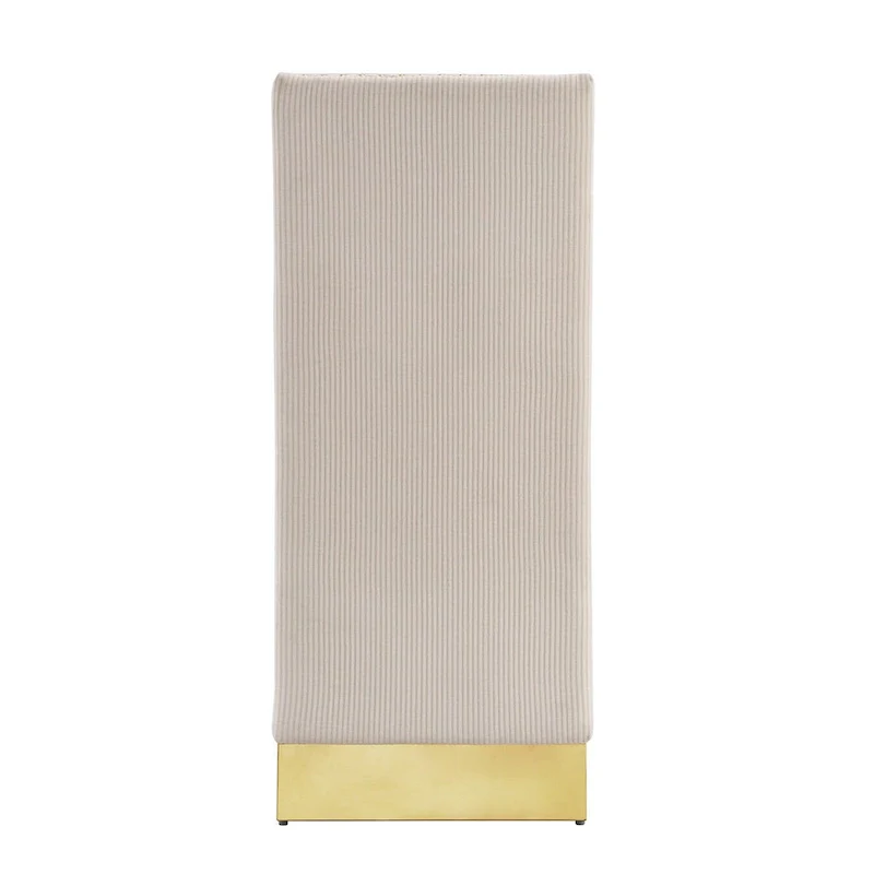 Modern Cream Velvet Dining Chairs with Gold Legs - Set of 2