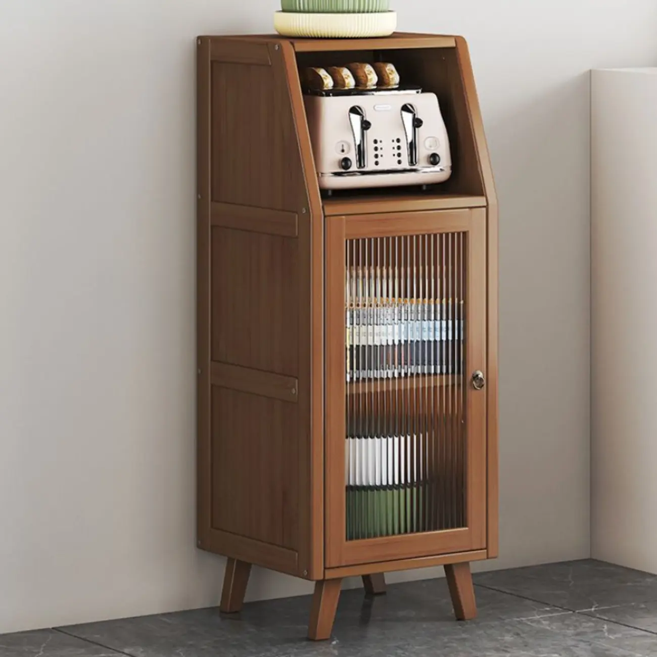 Modern Bamboo Narrow Buffets Cabinets Storage