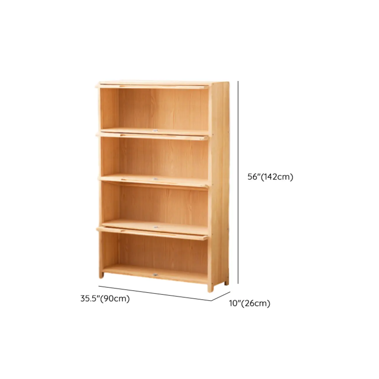 Solid Wood 5-Tier Display Open Shelving Unit Bookcase