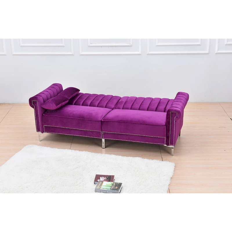Legend Furniture Covertible Velvet Sofa Bed Sleeper