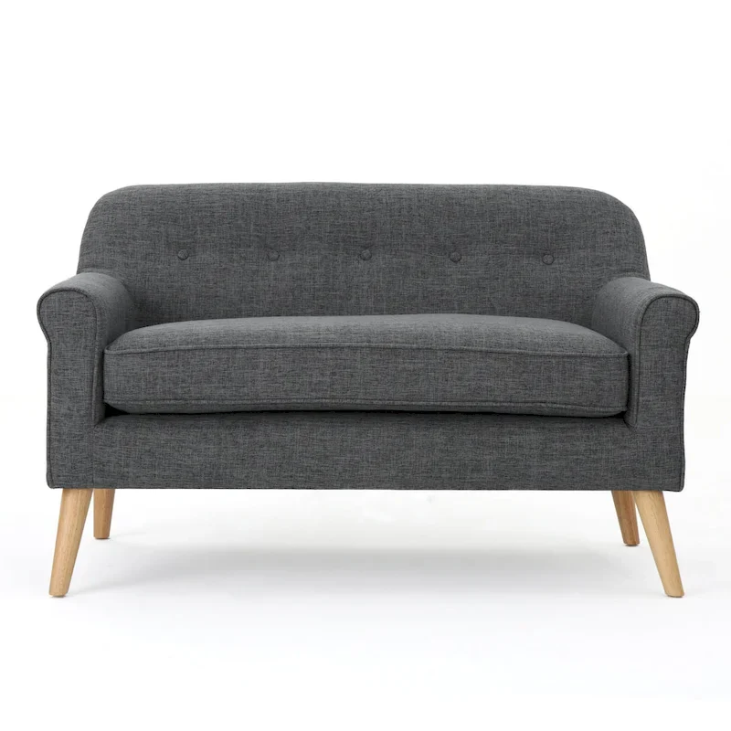 Mariah Mid-Century Fabric Loveseat