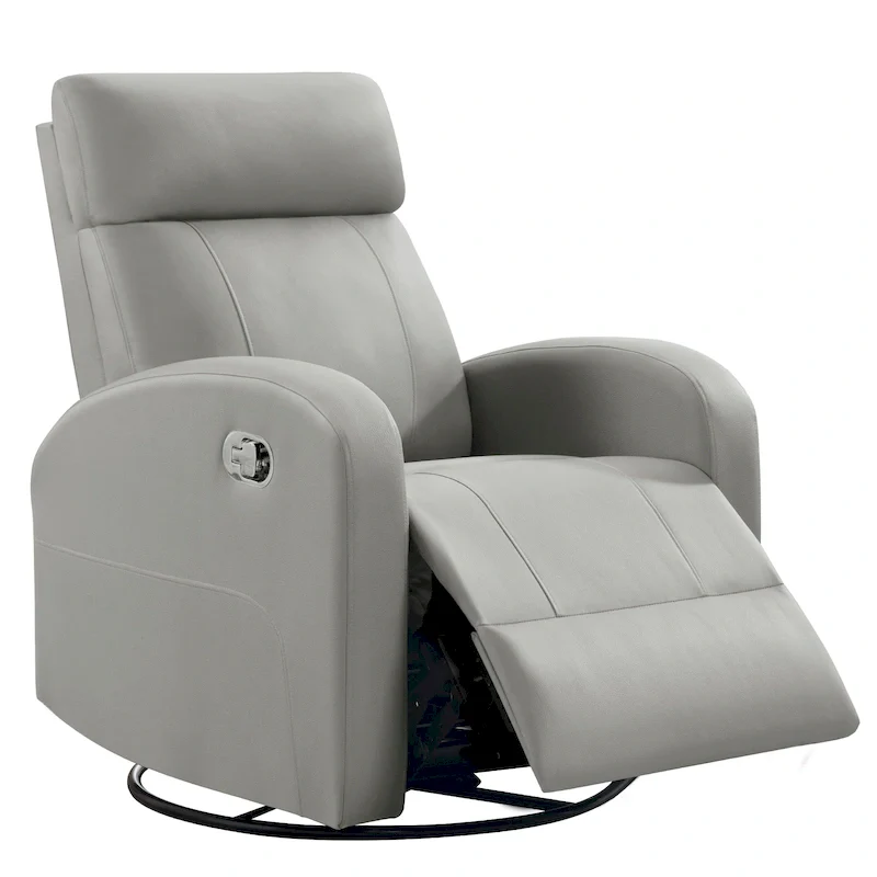 Faux Leather Swivel Rocking Recliner - Single Seater