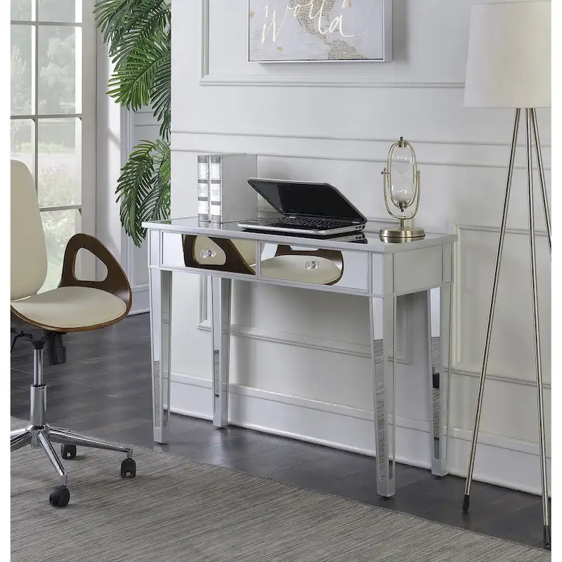 Mirrored 2-Drawer Desk Console Table