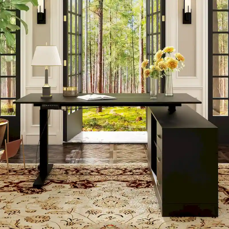 Ultimate Home Office Desk with Electric Lift Top Wrting Desk Working