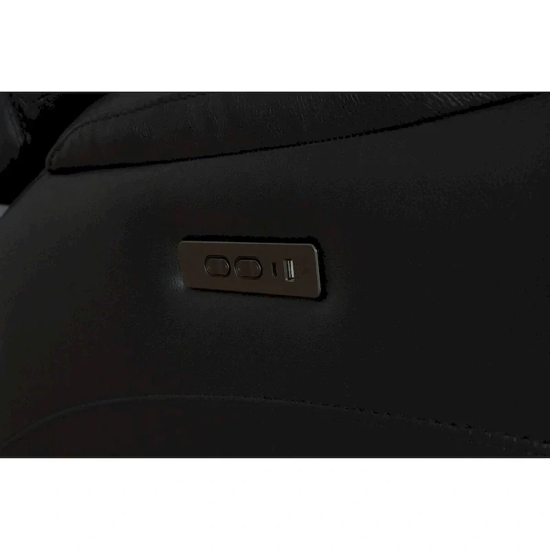 Top Grain Leater Black Zero Gravity Power Recliner With Adjustable Headrest Extendable Footrest