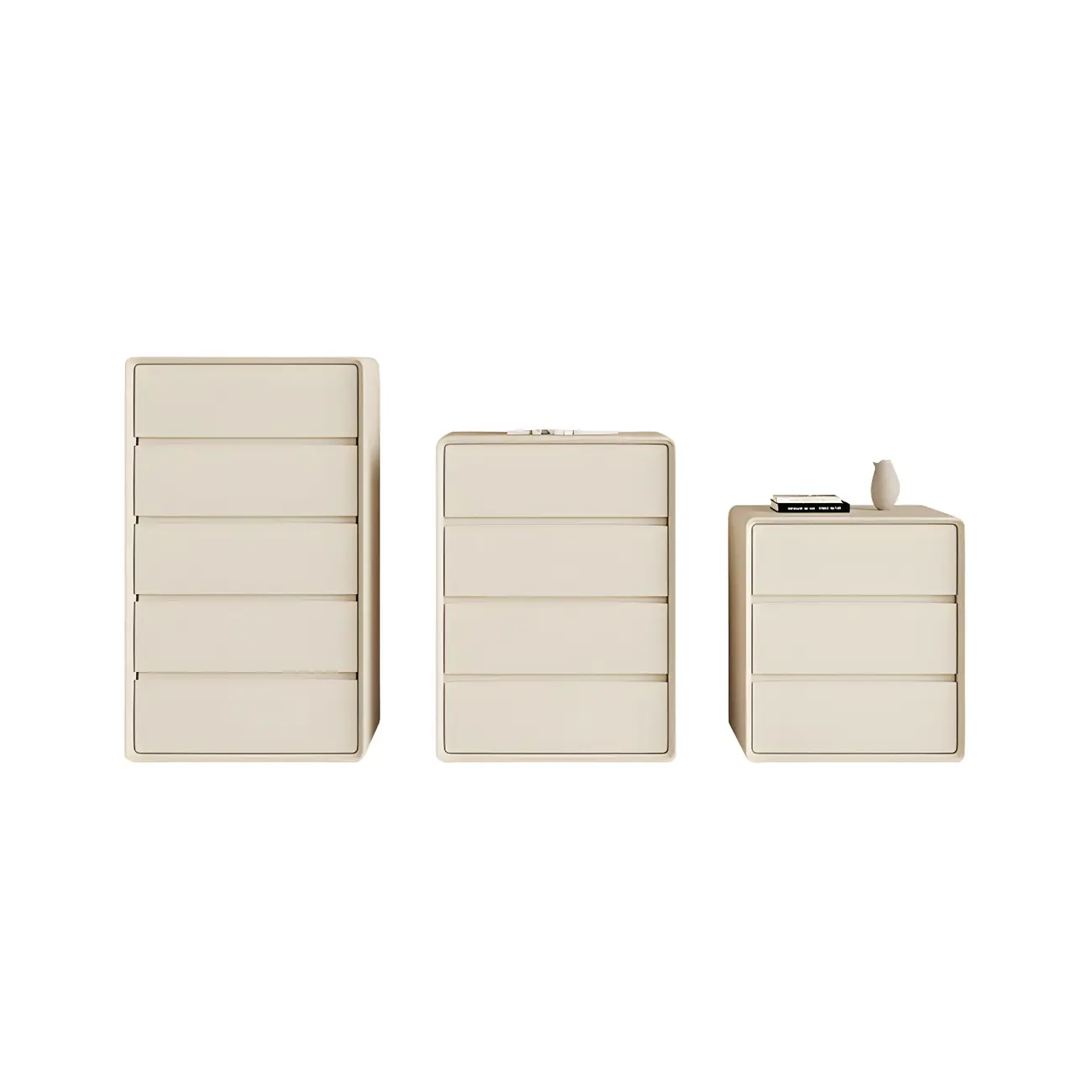 Classic Wooden Dressers in Beige with Soft Close Drawers