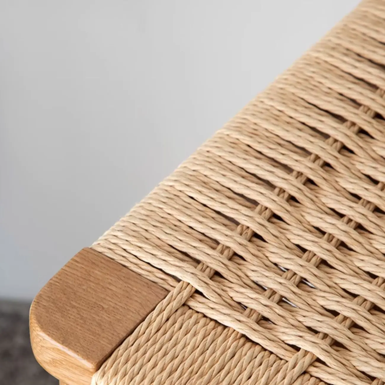 Natural Wood Backless Woven Seat Counter Height Bar Stool