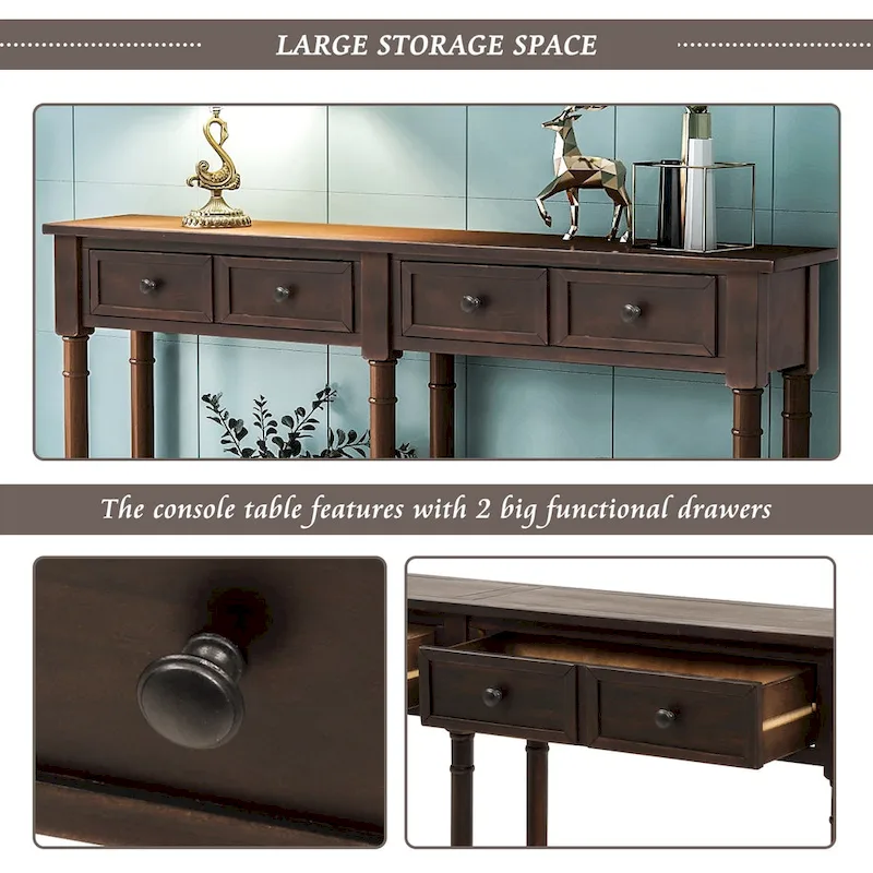 2-drawer Console Table - 11.10 x 58.00 x 34.00