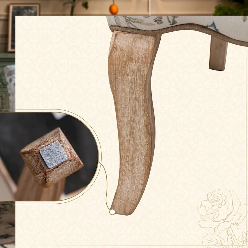 Upholstered French Country Single Sofa Reading Chairs with Pillow