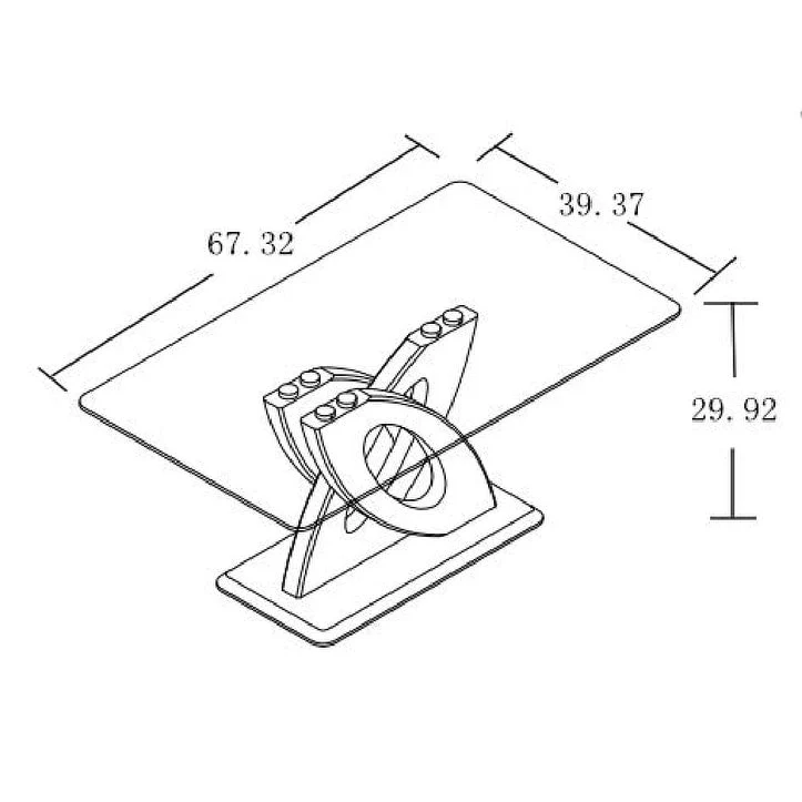 Somette Sophie Glass Top Dining Table - White
