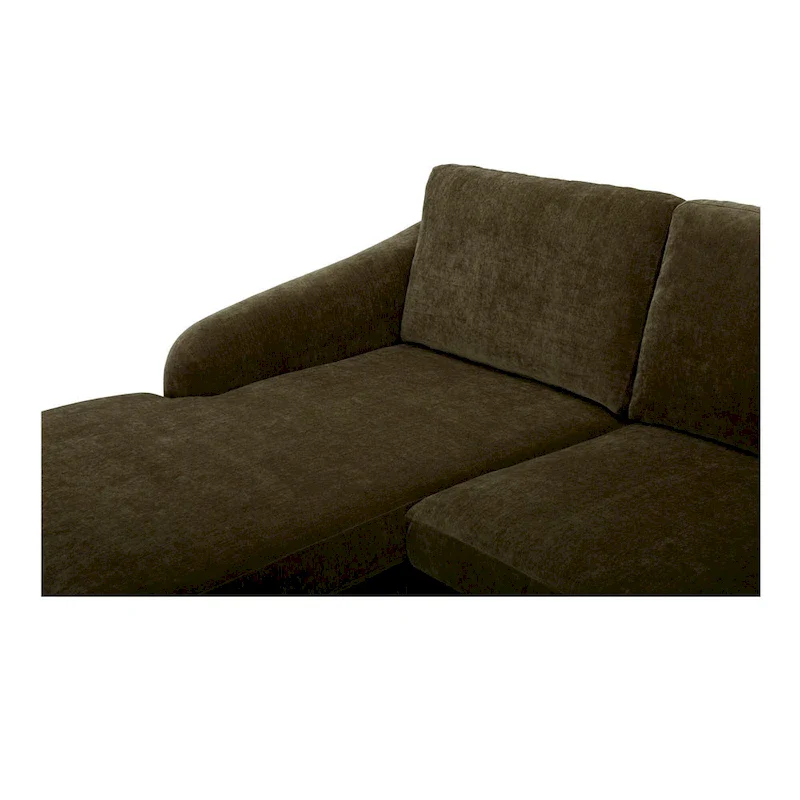 NADAAL STUDIOS Drew, Sectional with Reversible Chaise, Dark Brown - 98 X 59.2 X 33.5