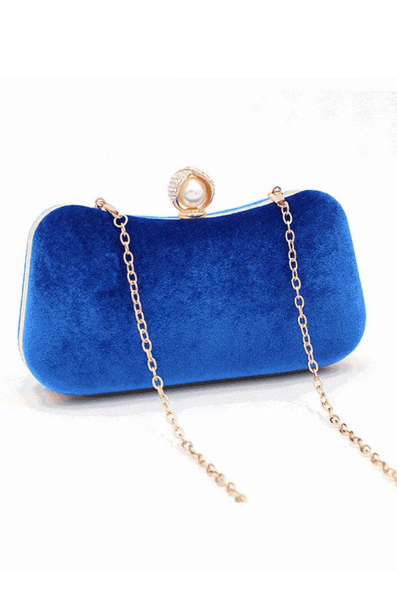 Eye-Catching Imitation Velvet Chain Clutch Bag