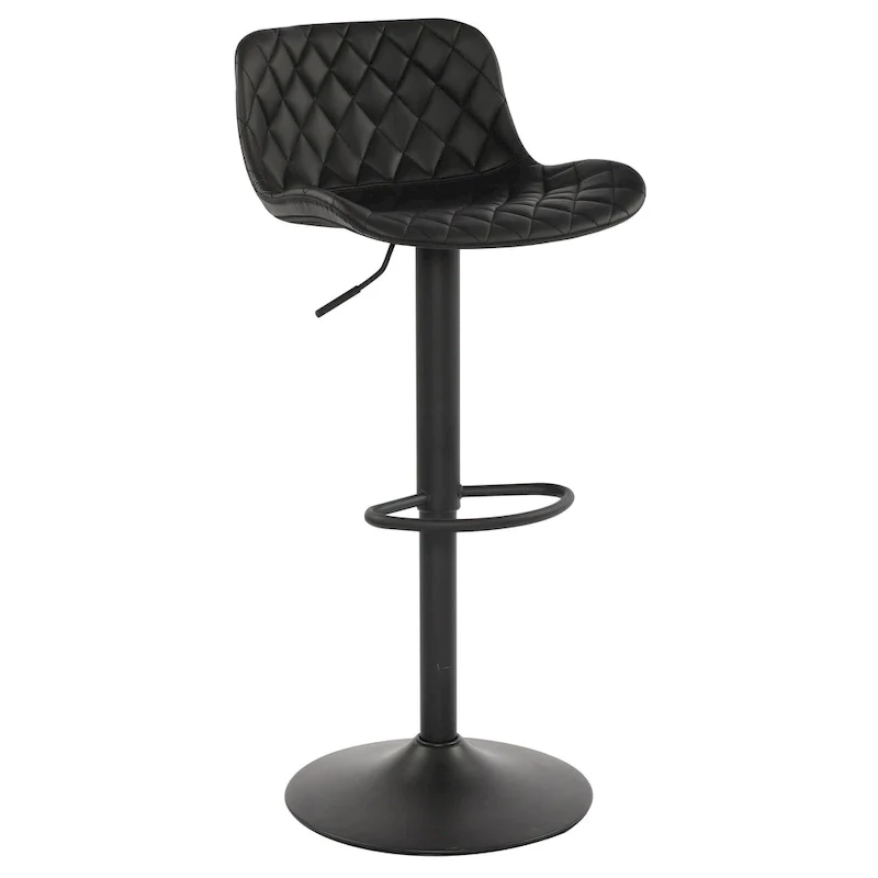 Faux Leather Adjustable Barstools Upholstered Counter Bar Pub Height Stools