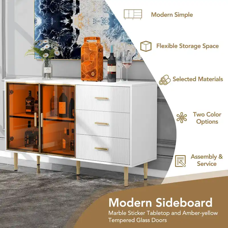 Modern Sideboard MDF Buffet Cabinet