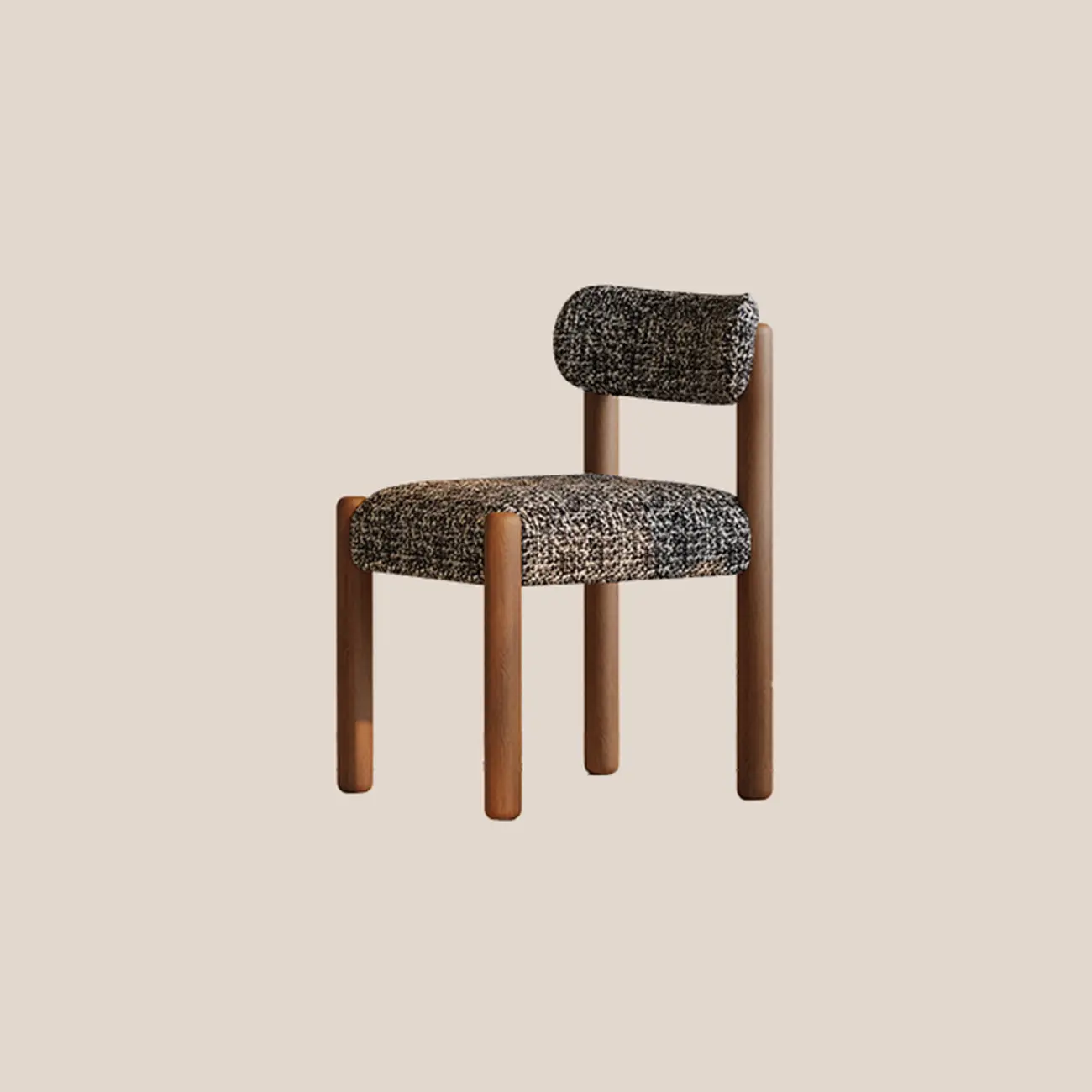 Modern Upholstered Fabric Wood Dining Chair
