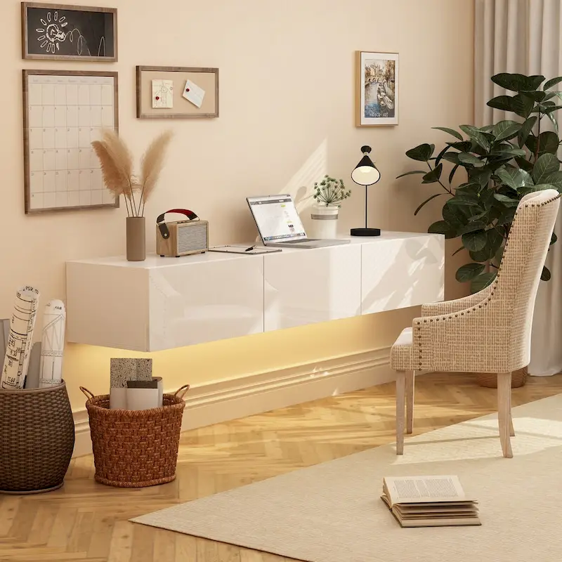 Floating TV Stand Wall Mounted with LEDsTV Stand Floating TV Cabinet