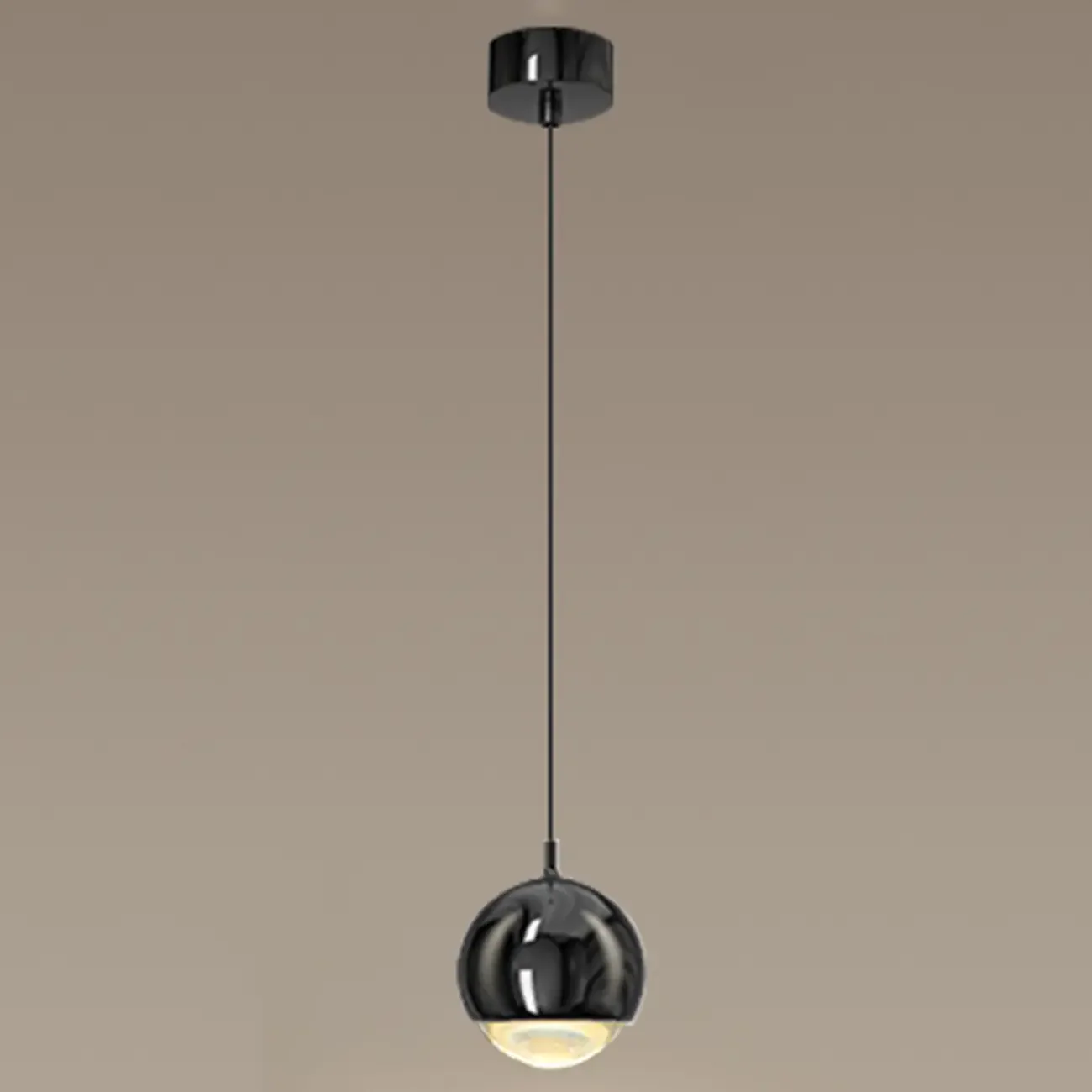 Modern Chrome Metal Globe Pendant Light Warm LED