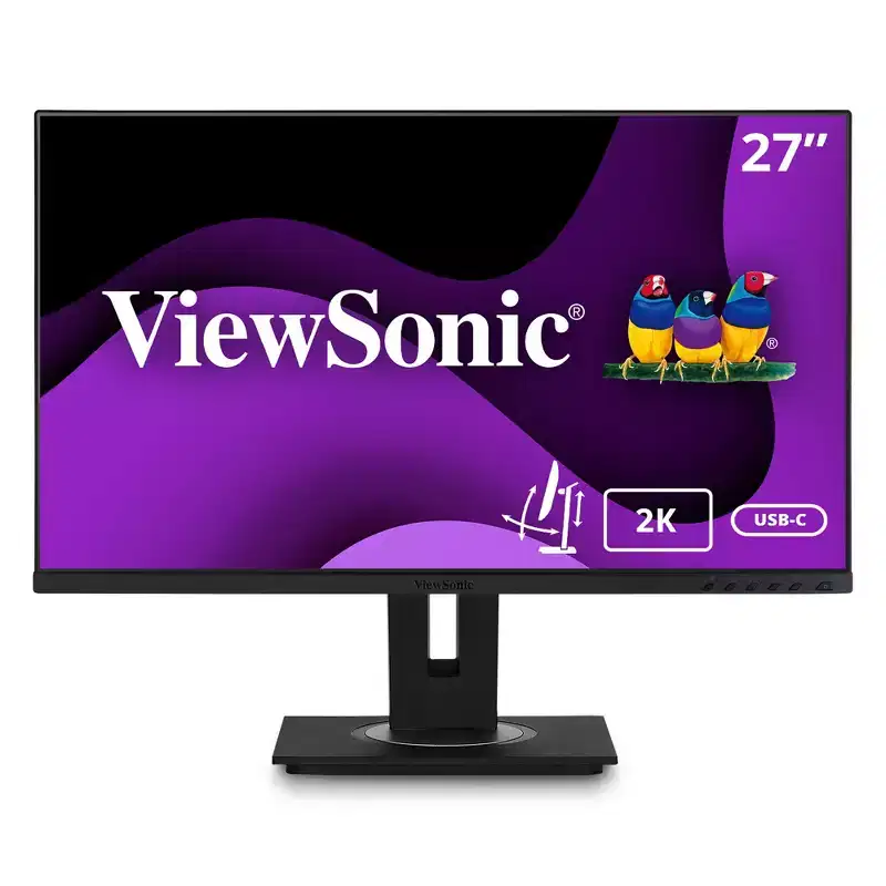 ViewSonic VG2755-2K 27 Inch IPS 1440p Monitor with USB C 3.1, HDMI, DisplayPort and 40 Degree Tilt Ergonomics for Home and Office