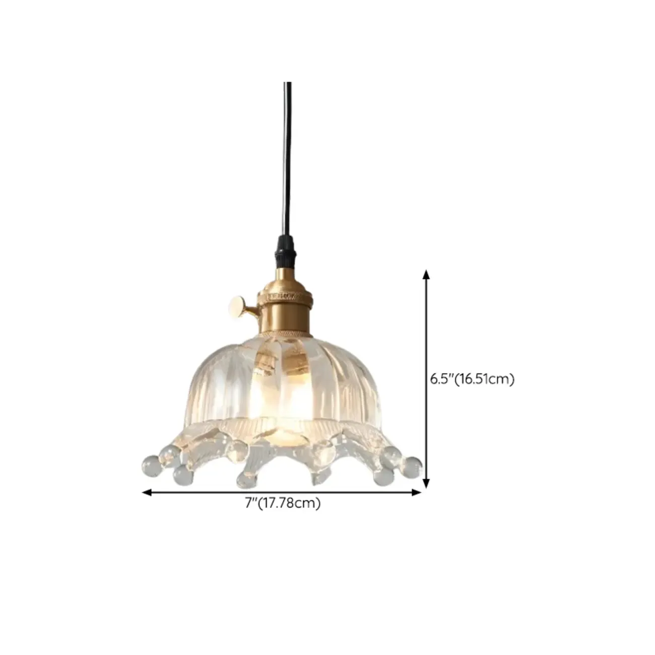 Modern Mini Clear Glass Flower Kitchen Pendant Lighting