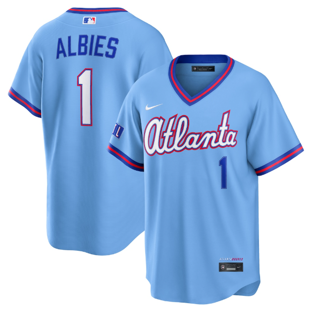 Atlanta Braves Ozzie Albies Powder Blue 2026 City Connect Stadium Jersey