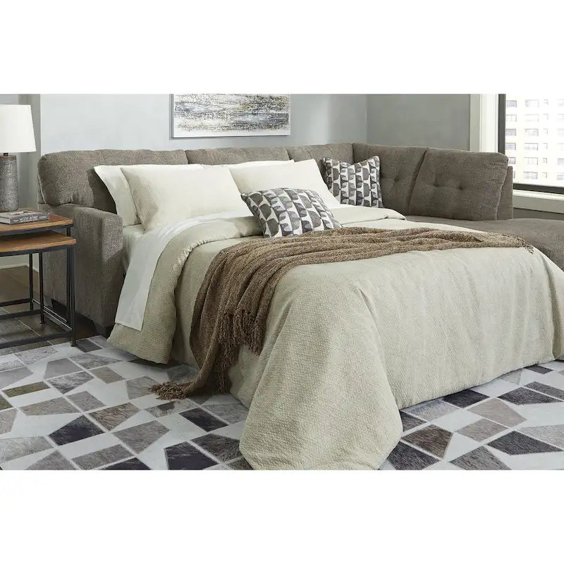 Signature Design by Ashley Mahoney 2-Piece Sleeper Sectional with Chaise - 105W x 90D x 37H