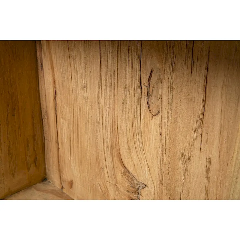 Reclaimed Elm Side Table - Natural Wood