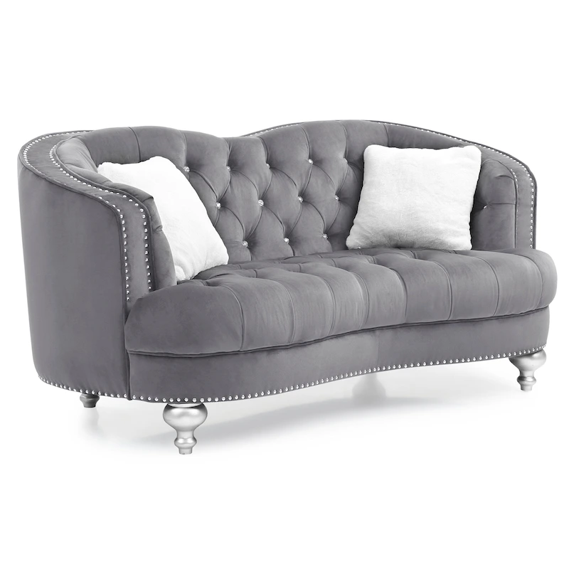 Blue Traditional Loveseat