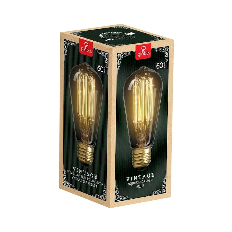 60-Watt S60 Squirrel Cage Incandescent Filament Light Bulb - White