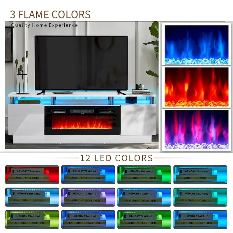 70 Fireplace TV Stand with 36 Electric Fireplace