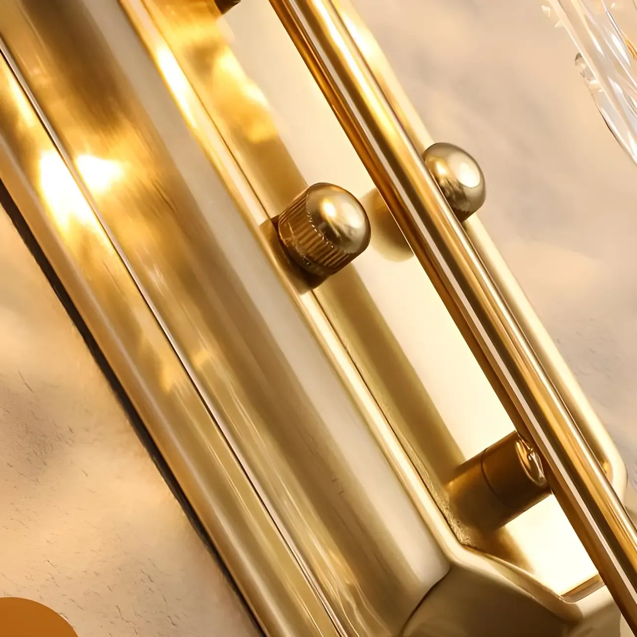 Luxury Golden Gooseneck Cylinder Crystal Wall Sconce