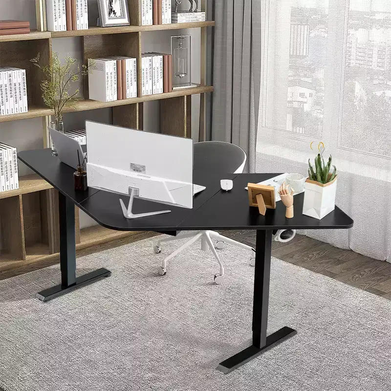 Costway Electric Sit Stand Desk Frame Dual-motor Height-adjustable Standing Desk Base with 3 Memory Positions & Touch Control Panel Home Office