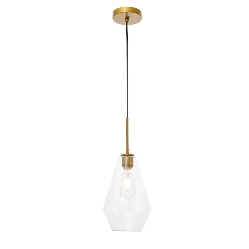 Gerald 1-light Elongated Glass Shade Hanging Pendant Light
