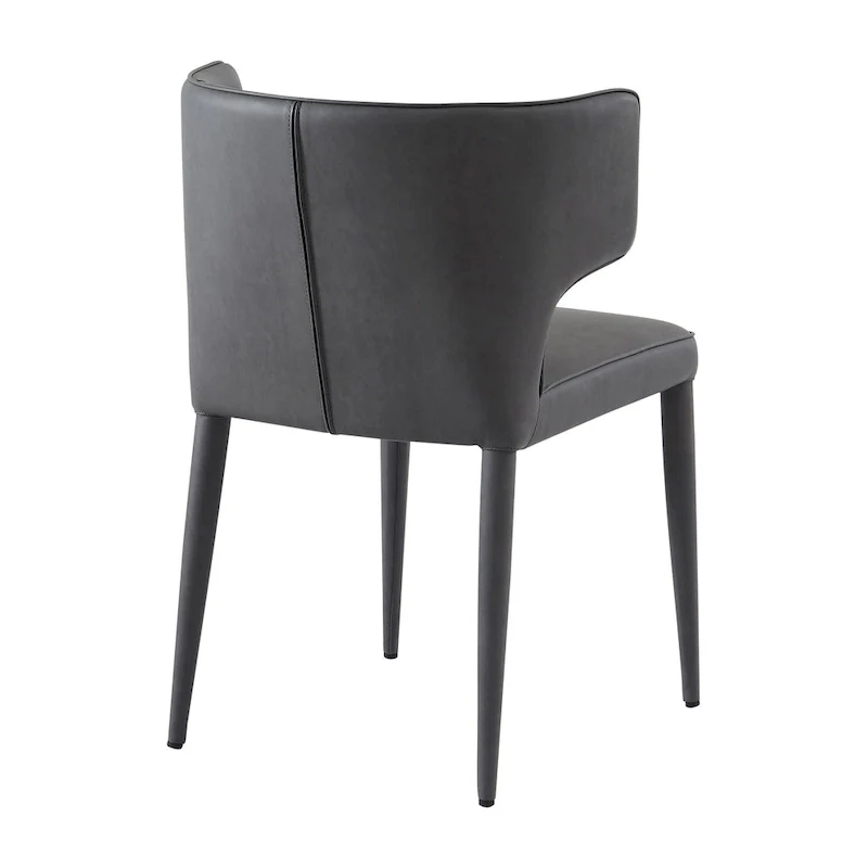 Extended Wingback Modern Leather Dining Chair