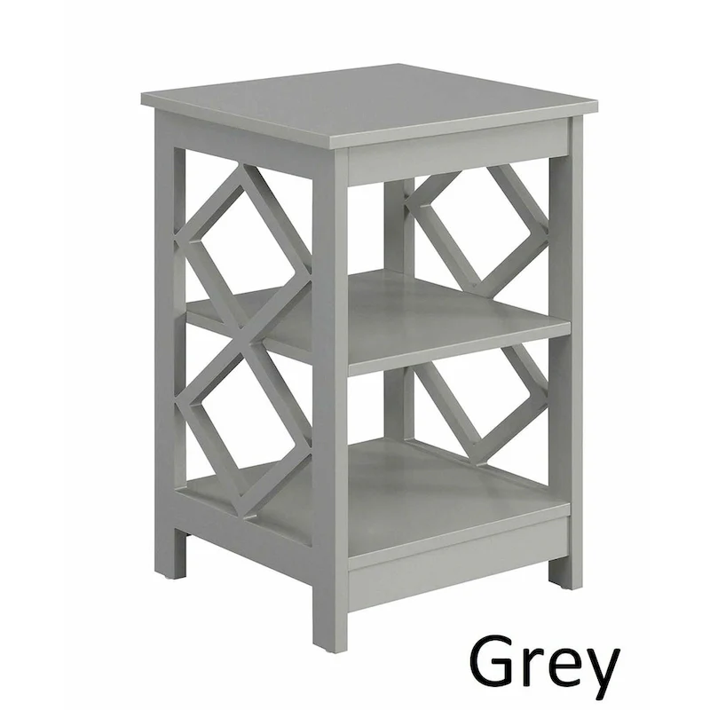Convenience Concepts Diamond End Table with Shelves