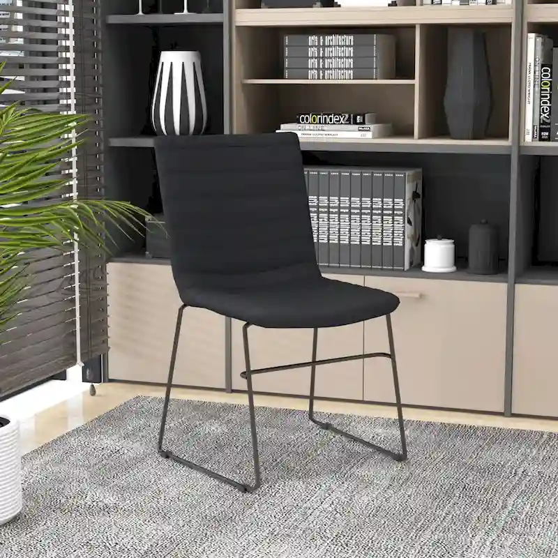 Leather Polyester Office Chair with Stainless Steel Base