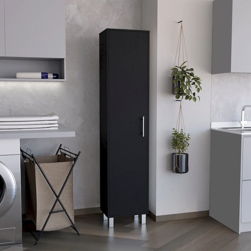 70 Tall Storage Cabinet Broom Closet with Broom Hangers,and Four Shelves