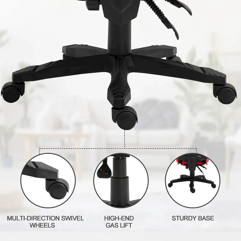 Home Office Chair Adjustable Height Recliner with Retractable Footrest, Mesh Back