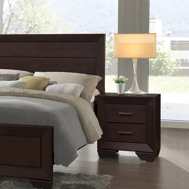 Warwick Brown and Dark Cocoa 4-piece Upholstered Bedroom Set