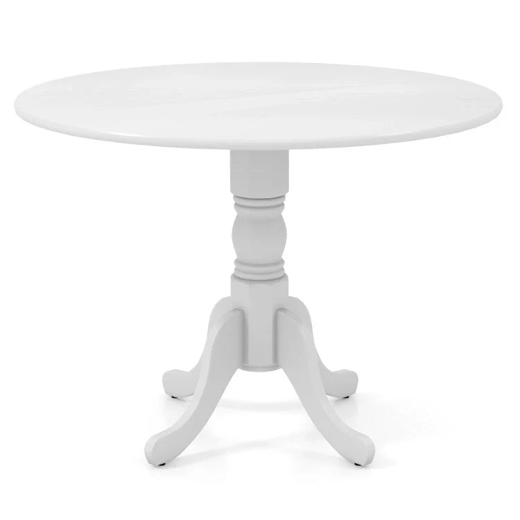 Wooden Dining Table with Round Tabletop and Curved Trestle Legs - 39.37 x 39.37 x 28.74