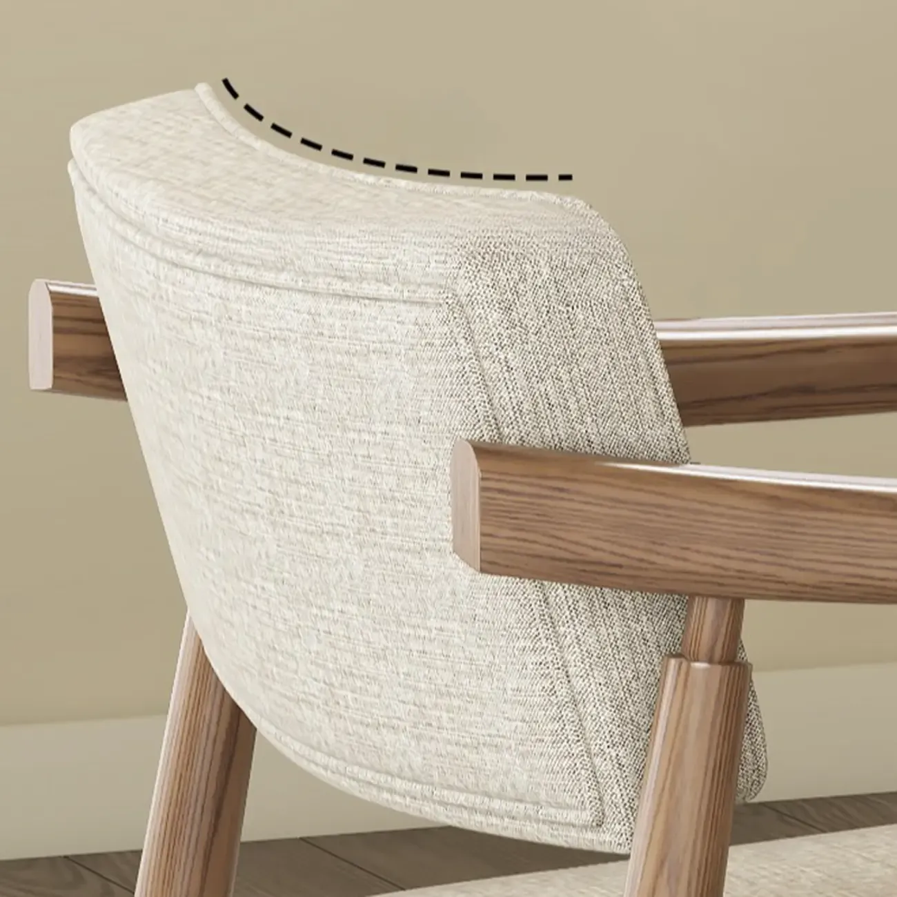 Scandinavian Modern Solid Wood Upholstered Dining Chair