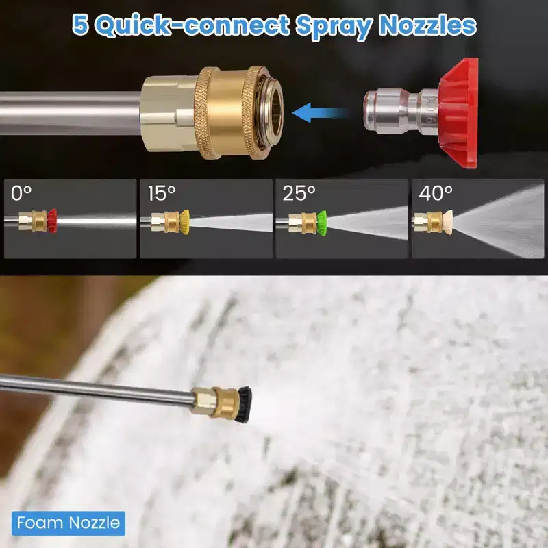 Costway Ironmax Electric Pressure Washer with Wheels 5 Quick Connect Nozzles Soap Bottle spray gun
