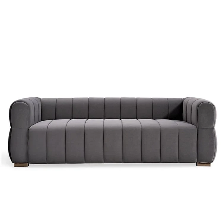 Velvet Tuxedo Arm Sofa