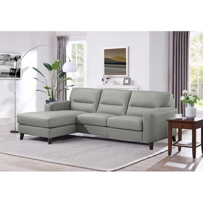 Silver Grey, L-Shape, 2-Seat Sectional Sofa with Chaise