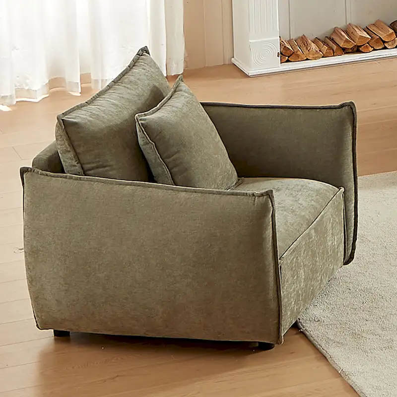 44  Upholstered Arm Chair with Pillows